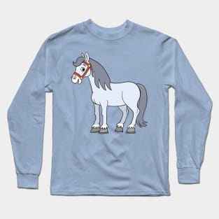 gray horse in the background looks at us Long Sleeve T-Shirt